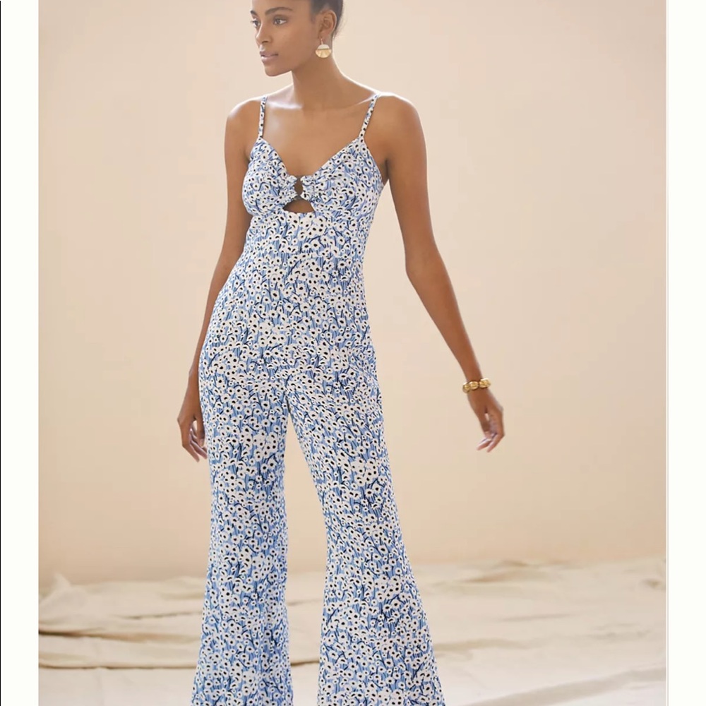 Anthropologie Hutch Ditsy Print Jumpsuit 💙🌼💙🌼